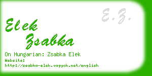 elek zsabka business card